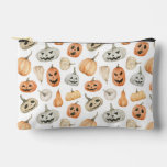 Fun Watercolor Pumpkin Pattern Accessory Pouch