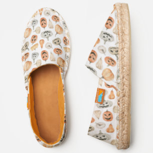 Fun Watercolor Pumpkin Pattern Espadrilles