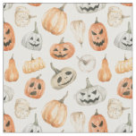 Fun Watercolor Pumpkin Pattern Fabric