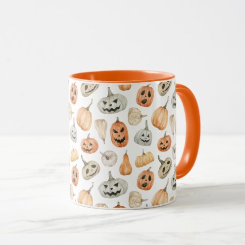 Fun Watercolor Pumpkin Pattern Mug