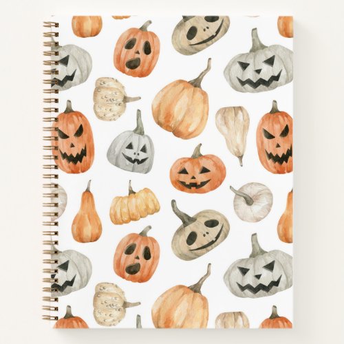 Fun Watercolor Pumpkin Pattern Notebook