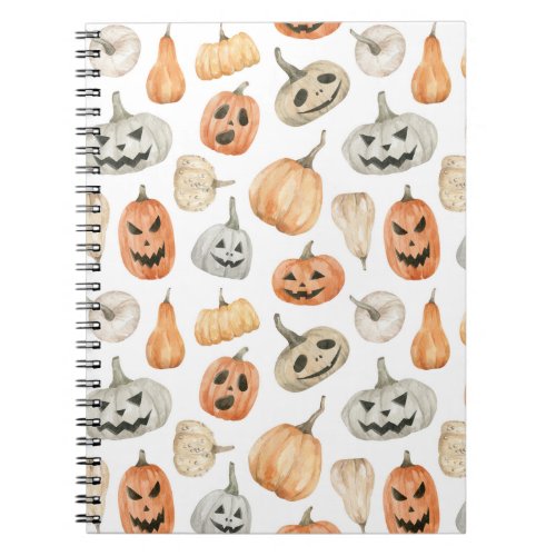 Fun Watercolor Pumpkin Pattern Notebook