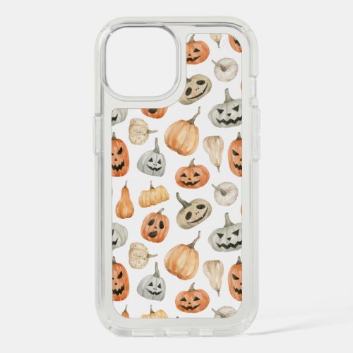 Fun Watercolor Pumpkin Pattern iPhone 15 Case