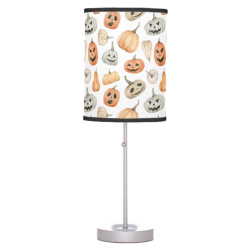 Fun Watercolor Pumpkin Pattern Table Lamp