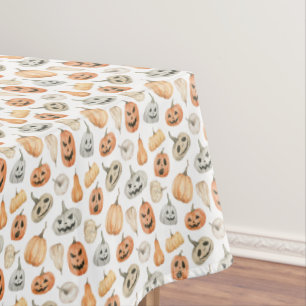 Fun Watercolor Pumpkin Pattern Tablecloth