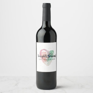 Fun Watercolor Wine Lover Quote Label