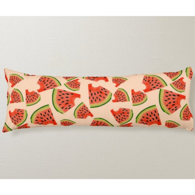 Fun Watermelon Bite Pattern Peach  Body Pillow (Creator Uploaded)