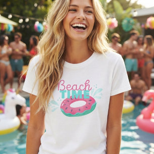 Fun watermelon donut float “Beach time”  T-Shirt