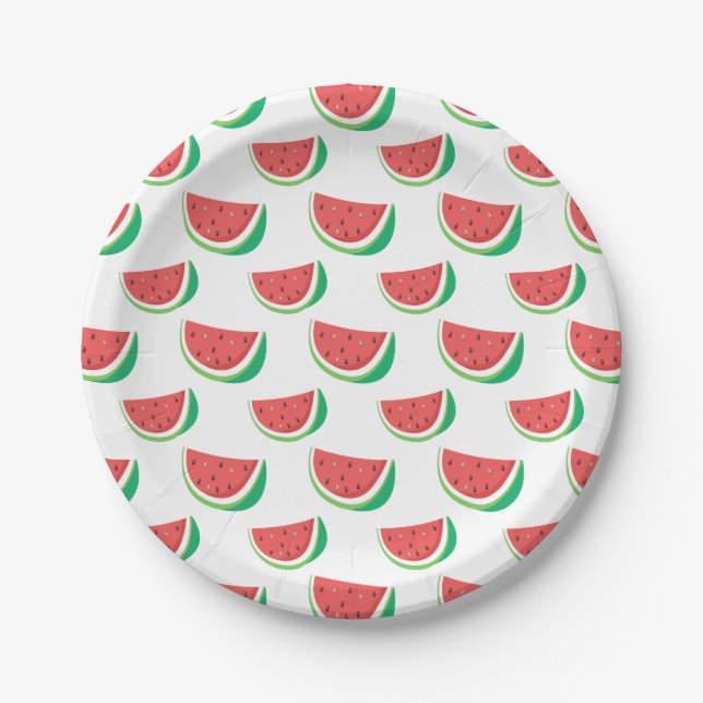 Fun Watermelon Pattern Paper Plates (Front)
