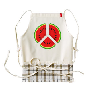 Fun Watermelon Peace Bright Colours Zazzle HEART Apron