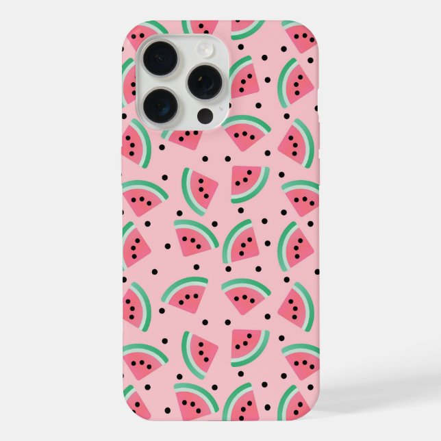 Fun Watermelon Slice Pattern Summer Vibes Iphone Case (Back)