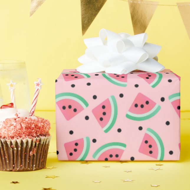 Fun Watermelon Slice Pattern Summer Vibes Wrapping Paper (Birthday Party)
