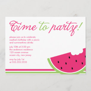 Fun Watermelon Summer Party Invitation