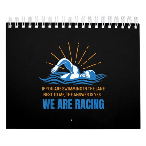 Fun We Are Racing Swimming Design Calendar