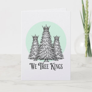 Fun We Three Kings Pun Christmas Tree card