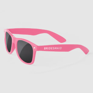 Fun Wedding Bachelorette Bridesmaid Pink Sunglasses