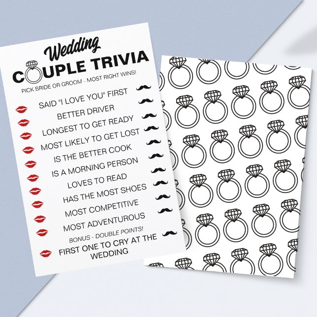 Fun Wedding Couple Trivia Game – Bride vs. Groom  (Fun & Romantic Couple Trivia Game – Perfect for Bridal Showers, Weddings, and Date Nights!)