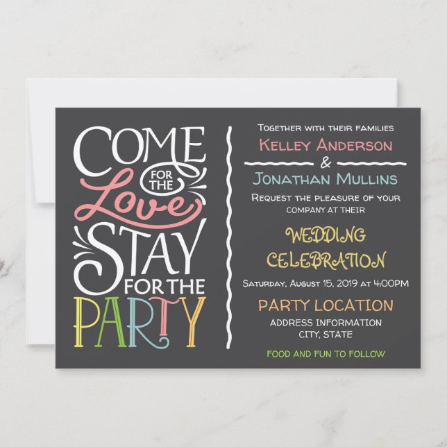 Fun wedding invitation design (Front)