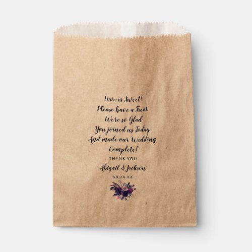 Fun Wedding Reception Love is Sweet Have a Treat Favor Bag