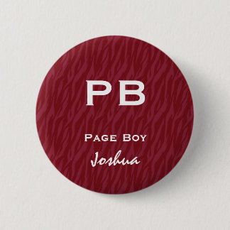 Fun Wedding Role Abbreviation Burgundy Red Zebra Pinback Button