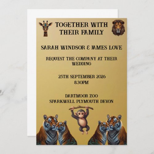 Fun Wedding Zoo  Invitation