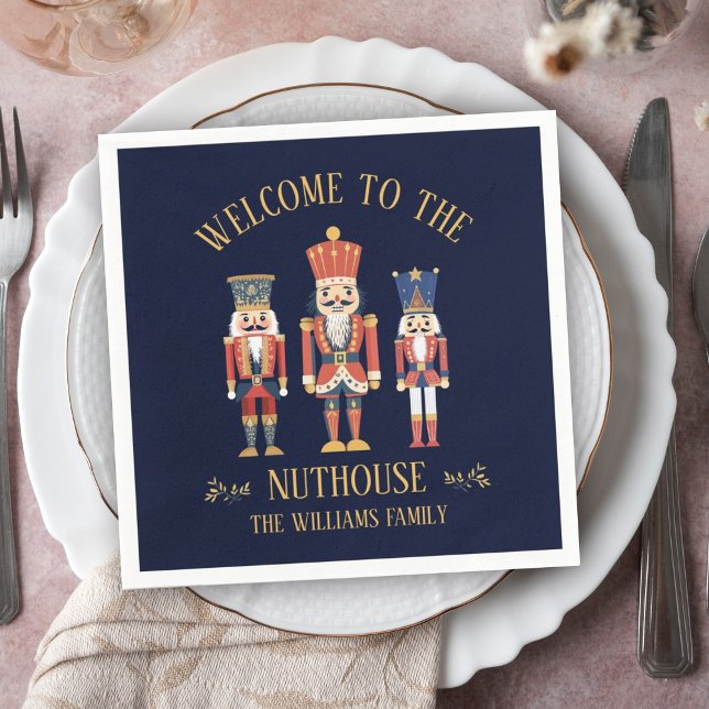 Fun Welcome to the Nuthouse Nutcracker Christmas Napkins (Creator Uploaded)