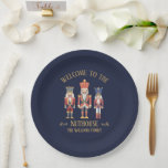 Fun Welcome to the Nuthouse Nutcracker Christmas Paper Plates<br><div class="desc">Bring some festive fun to your holiday party with these ‘Welcome to the Nuthouse’ paper plates! Featuring 3 quirky nutcrackers and your custom family name,  they're perfect for celebrating Christmas in style.</div>