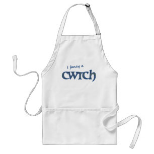 Fun Welsh Cwtch Apron, Polka Dots Adult Apron
