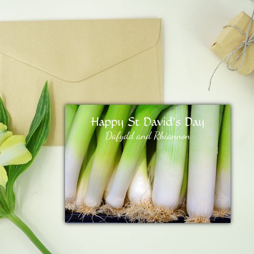 Fun Welsh Leeks St Davids Day Personalized Card