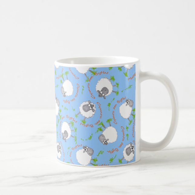 Fun Welsh Sheep Custom Coffee Mug (Right)