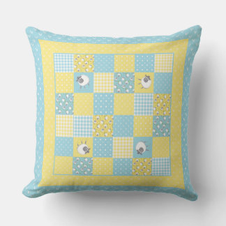Fun Welsh Sheep, Faux Patchwork, Pillow or Cushion