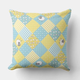 Fun Welsh Sheep, Faux Patchwork, Pillow or Cushion