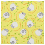 Fun Welsh Sheep on Yellow Pattern Custom Fabric
