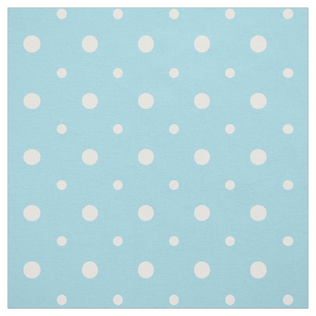 Fun Welsh Sheep Polka Dots on Sky Blue Fabric (Swatch)