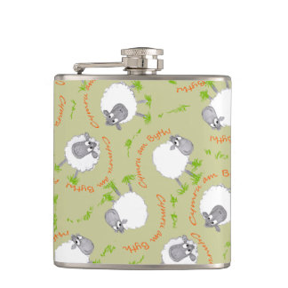 Fun Welsh Sheep, Wales Forever Hip Flask