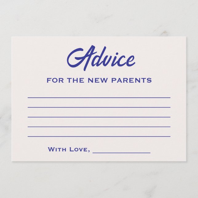 Fun We're Over The Moon Baby Shower Gender Neutral Advice Card (Front)