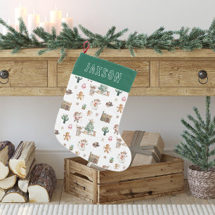 Fun Western Christmas Personalized Small Christmas Stocking