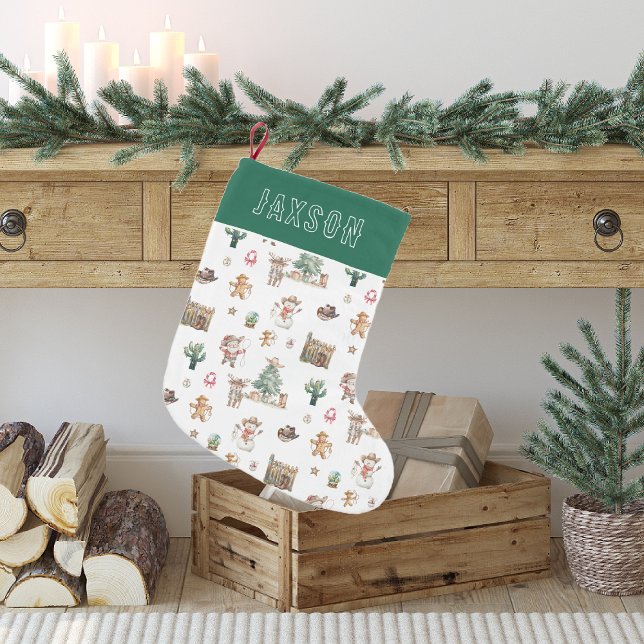 Fun Western Christmas Personalized Small Christmas Stocking (Creator Uploaded)