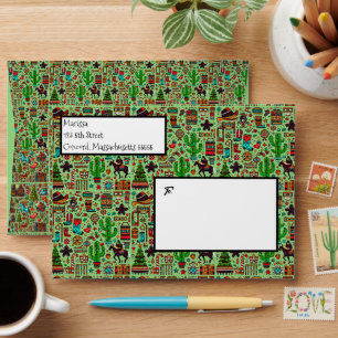 Fun Western Pattern Christmas Envelope