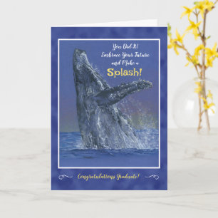 Fun Whale Graduation Folded Greeting Card