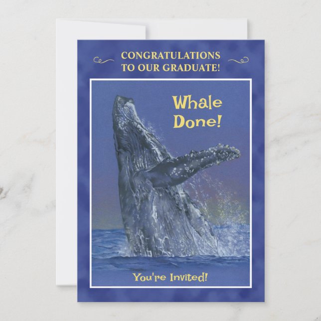 Fun Whale Graduation Party Invitation (Front)