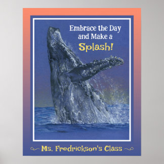 Fun Whale Print for the Classroom Sunset Border