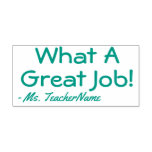 [ Thumbnail: Fun "What a Great Job!" Commendation Rubber Stamp ]