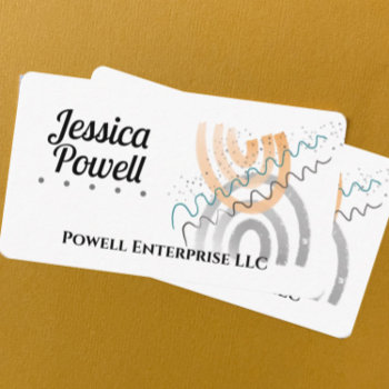 Fun Whimsical Abstract Art Clean Minimal Business Card by annpowellart at Zazzle