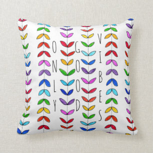 Fun, Whimsical and Colorful Leaves Throw Pillow