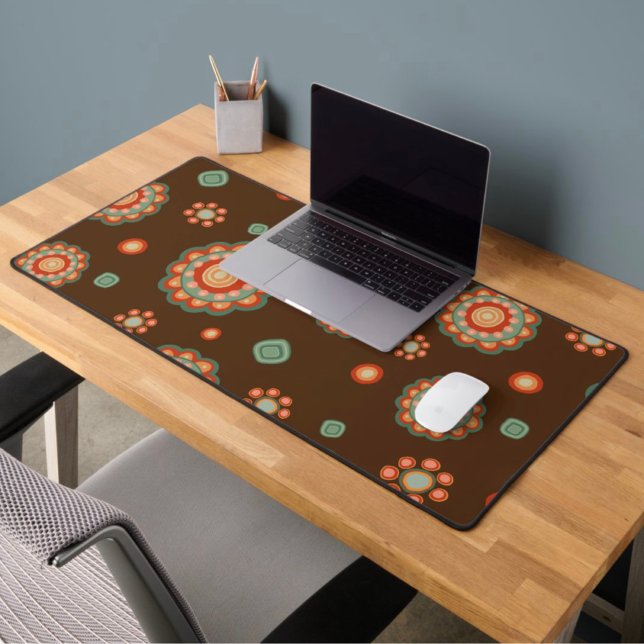 Fun Whimsical Colorful Cheerful Flowers Desk Mat (Creator Uploaded)