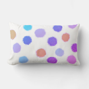 fun whimsical  colorful painted dots design  lumbar pillow