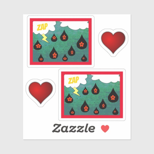 Fun Whimsical Comic Book Pop Art Set Sticker (Sheet)