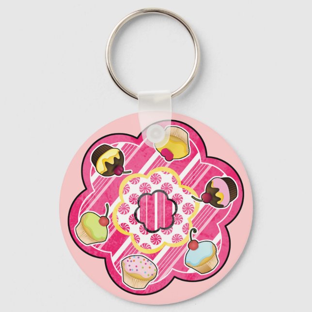 Fun & Whimsical Cupcakes Keychain (Front)