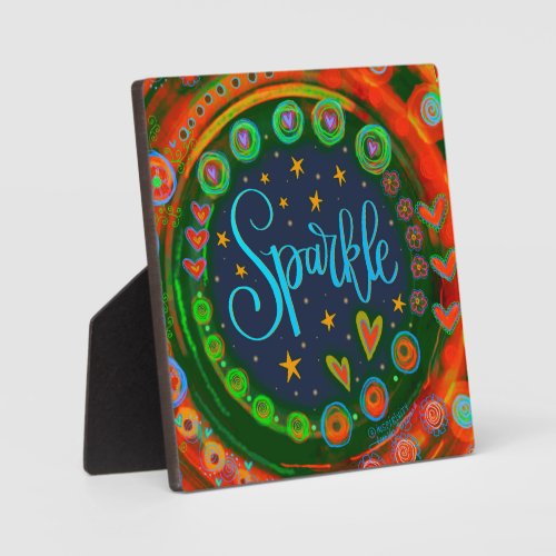 Fun Whimsical Cute Sparkle Kids Inspirivity Easel Plaque